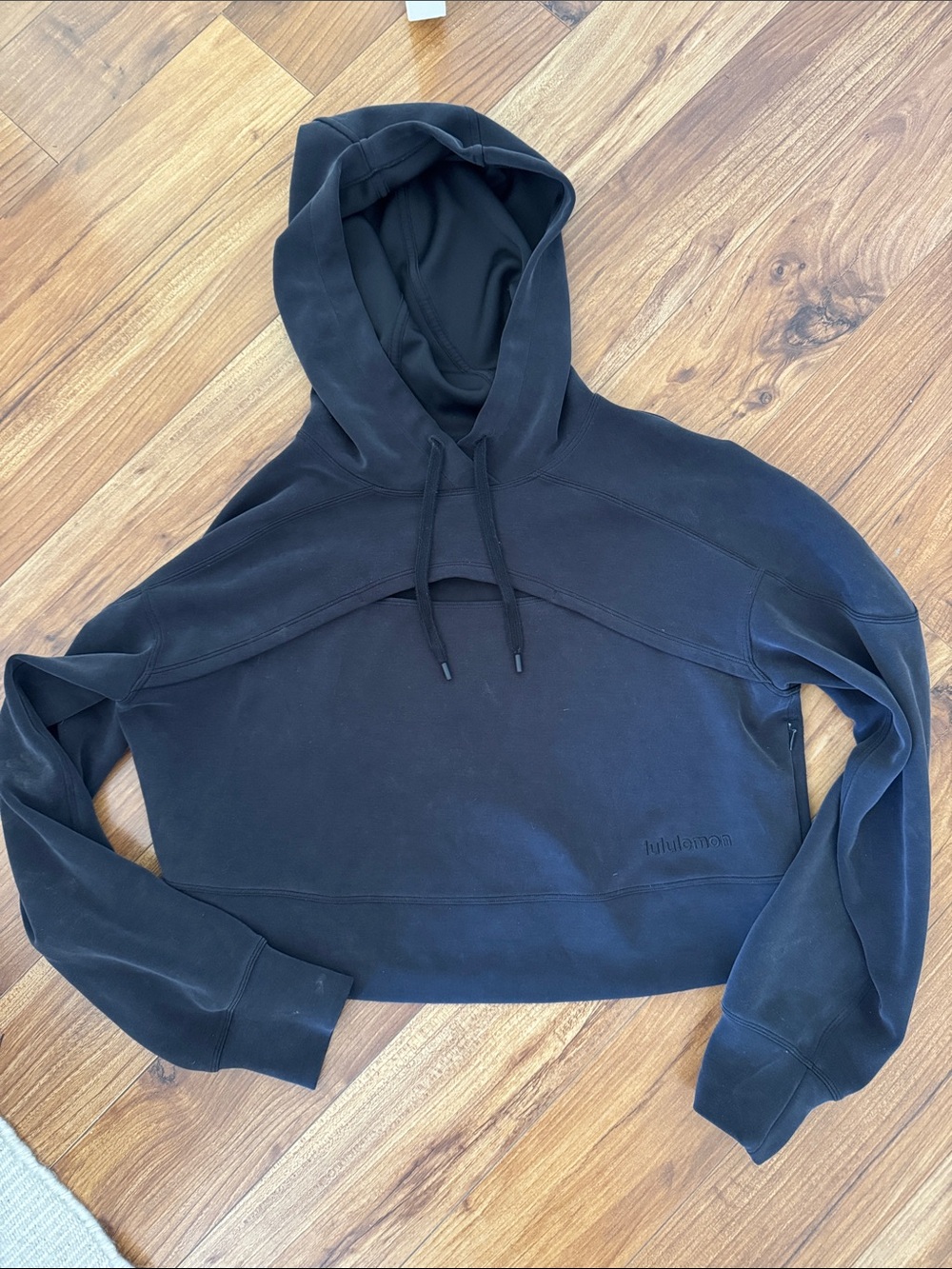 lululemon athletica Black Cropped Hooded Sweatshirt